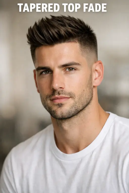 variety of high fade haircuts for men showing different styles, textures, and top lengths with clean faded sides