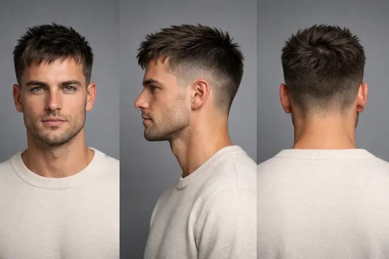 modern textured crop haircuts for men with faded sides and layered choppy top styled naturally