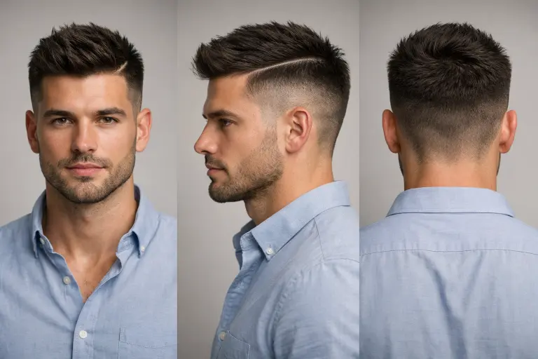 modern textured crop haircuts for men with faded sides and layered choppy top styled naturally