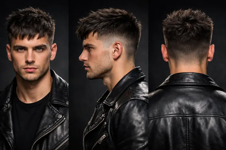 modern textured crop haircuts for men with faded sides and layered choppy top styled naturally