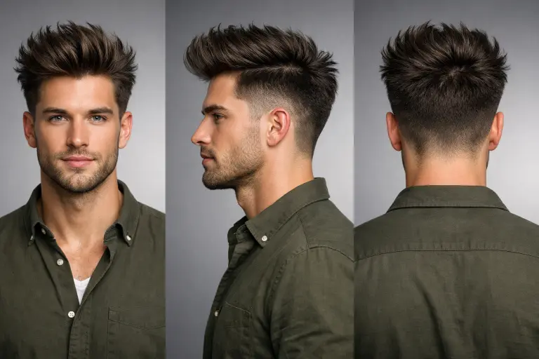 High taper fade long hairstyles for men featuring clean faded sides with long textured hair on top styled in different modern looks