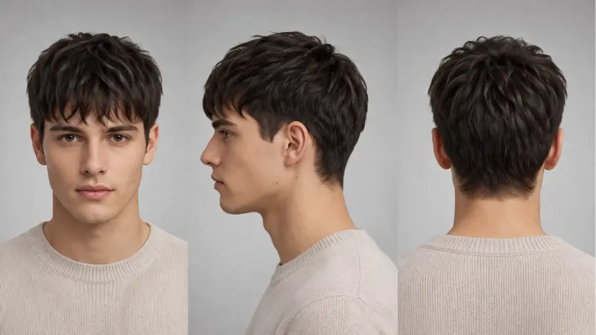 modern textured crop haircuts for men with faded sides and layered choppy top styled naturally