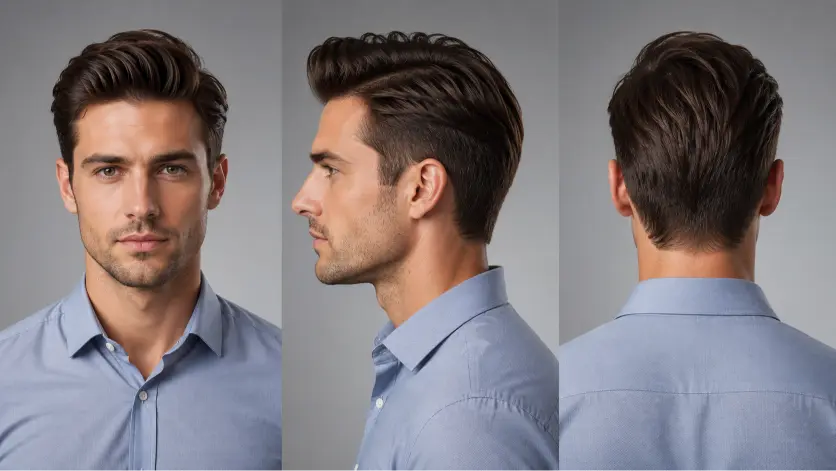 Modern textured quiff hairstyle for men with high fade, thick volume, and natural texture styled for a sharp masculine look
