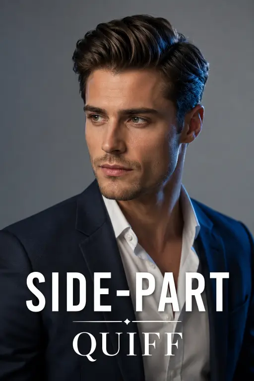 Modern textured quiff hairstyle for men with high fade, thick volume, and natural texture styled for a sharp masculine look