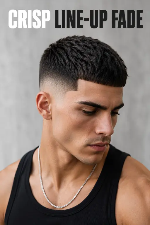 Man with a modern French crop high fade haircut featuring textured top layers, sharp faded sides, and a clean masculine finish, showcasing trendy men’s hairstyle inspiration for 2026.