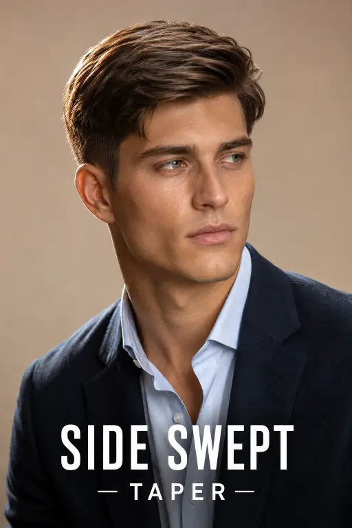 Modern gentleman haircut styles for men featuring classy side parts, textured quiffs, slick backs, taper fades, and executive hairstyles designed for different face shapes, hair types, and professional modern looks.
