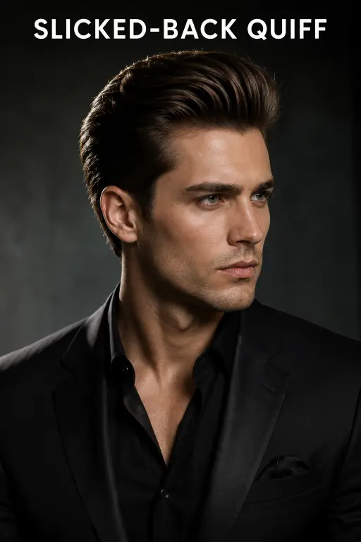Modern textured quiff hairstyle for men with high fade, thick volume, and natural texture styled for a sharp masculine look
