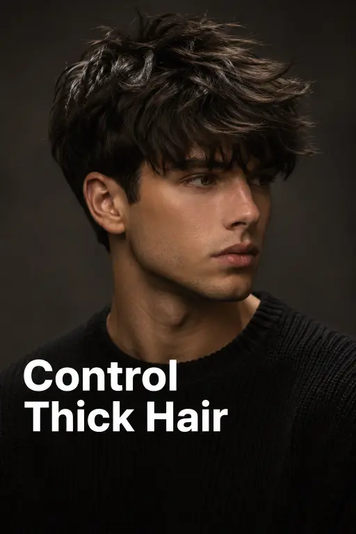 Messy fringe haircut for men with textured volume, modern fade, and natural movement — stylish 2026 men’s hairstyle idea for straight, wavy, and curly hair types.