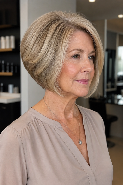 Short layered hairstyles for women over 60 showcasing modern volume, texture, and easy-to-maintain elegant looks
