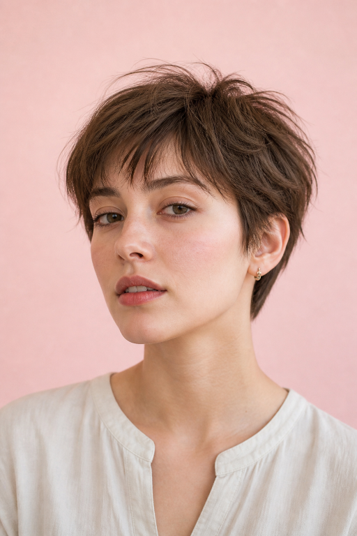 Short shaggy pixie haircuts with textured layers, volume, and modern styling for different face shapes and hair types