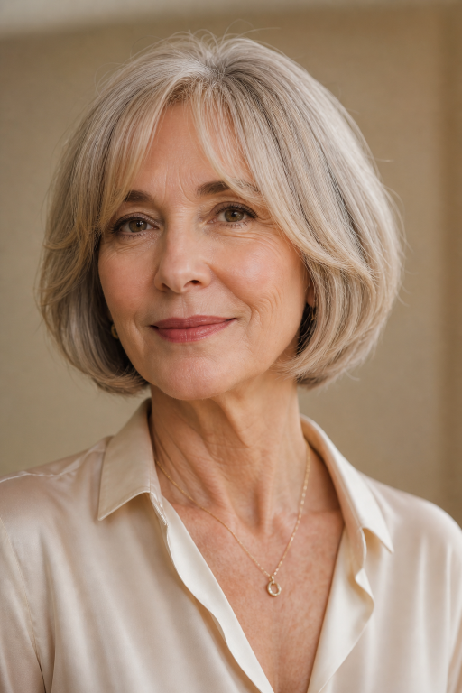 Short layered pixie haircut for women over 60 with thin fine hair adding volume and lift