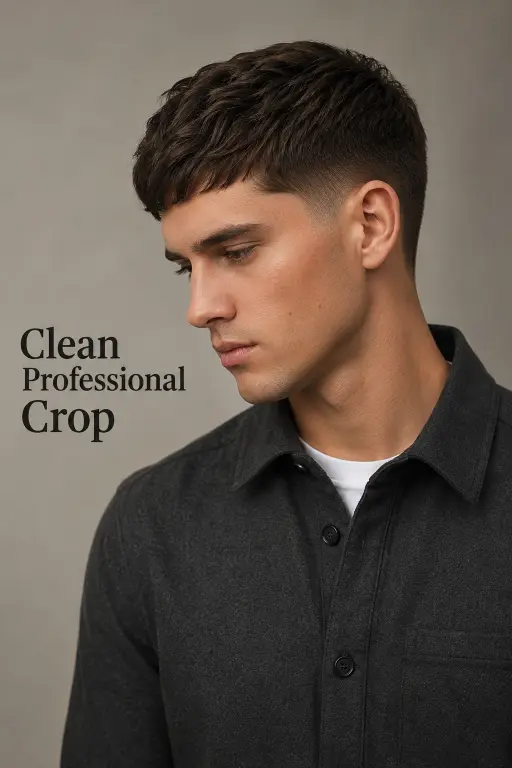 French crop mid fade hairstyle variations for men featuring textured tops, clean faded sides, sharp fringes, and modern masculine grooming styles for different hair types and face shapes.