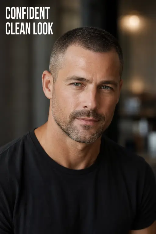 Modern long buzz cut hairstyles for men featuring fades, textured buzz cuts, beard combinations, and bold masculine looks
