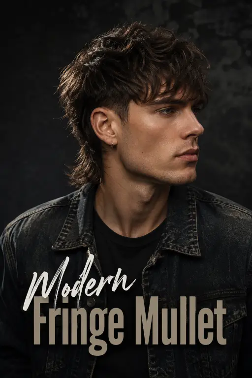 Messy fringe haircut for men with textured volume, modern fade, and natural movement — stylish 2026 men’s hairstyle idea for straight, wavy, and curly hair types.