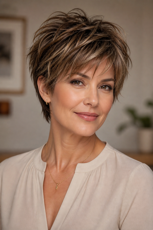 Short shaggy pixie haircuts with textured layers, volume, and modern styling for different face shapes and hair types