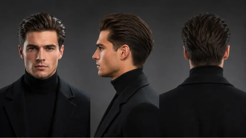 Modern gentleman haircut styles for men featuring classy side parts, textured quiffs, slick backs, taper fades, and executive hairstyles designed for different face shapes, hair types, and professional modern looks.