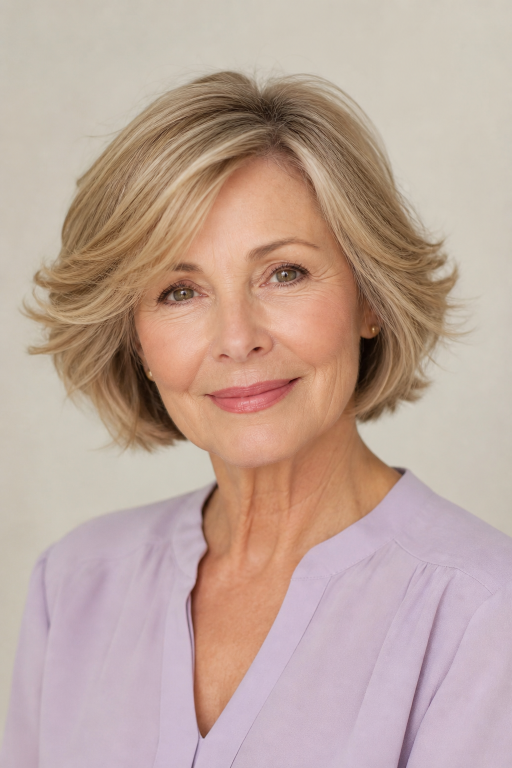 Short layered hairstyles for women over 60 showcasing modern volume, texture, and easy-to-maintain elegant looks