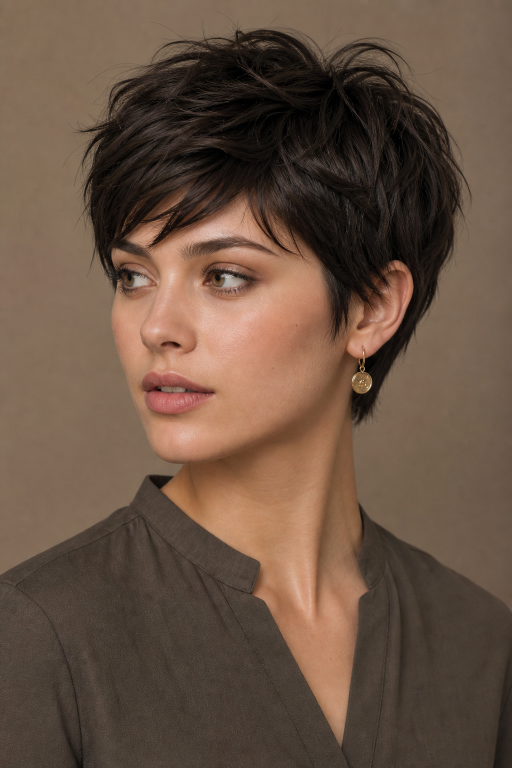Short shaggy pixie haircuts with textured layers, volume, and modern styling for different face shapes and hair types