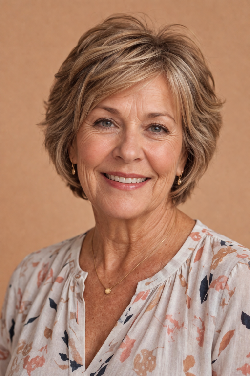 Short layered pixie haircut for women over 60 with thin fine hair adding volume and lift