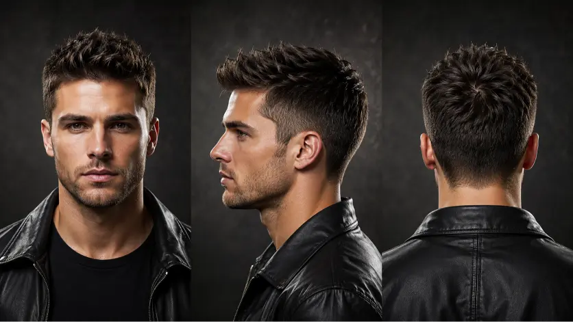 one powerfull image alt Clean and sharp crew cut haircut for men with modern fade, textured top, and masculine low maintenance style for every face shape