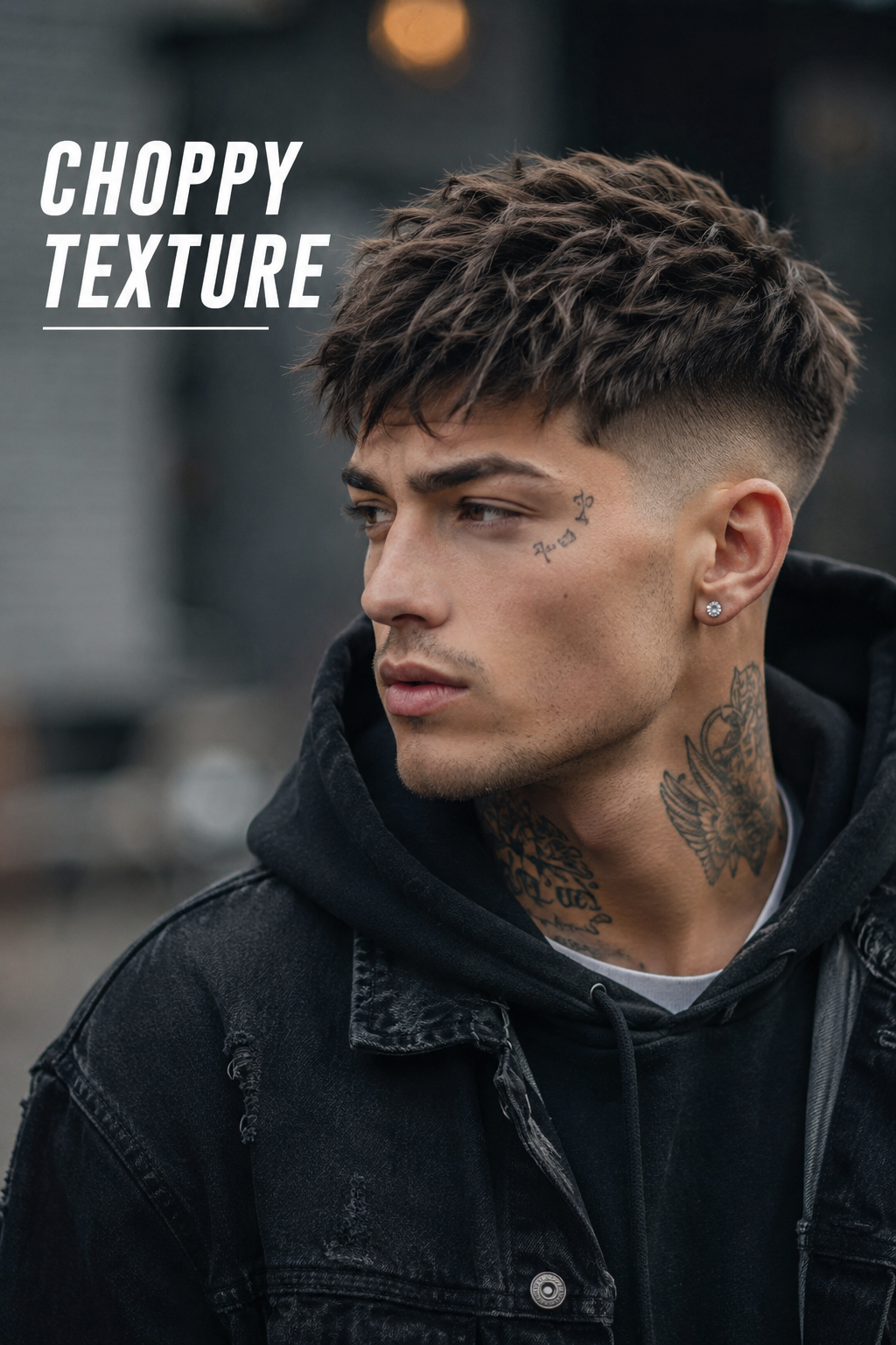 Man with a modern French crop high fade haircut featuring textured top layers, sharp faded sides, and a clean masculine finish, showcasing trendy men’s hairstyle inspiration for 2026.