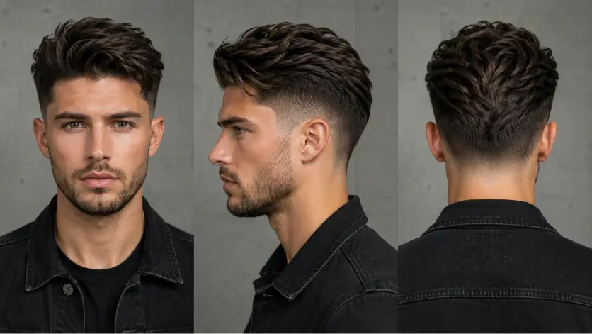 Short flow haircut styles for men featuring textured layers, taper fades, wavy flow, hockey flow, and modern short hairstyles with effortless movement and masculine styling for different face shapes and hair types