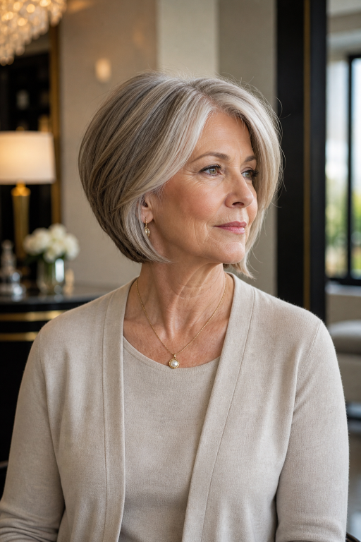 Short layered hairstyles for women over 60 showcasing modern volume, texture, and easy-to-maintain elegant looks