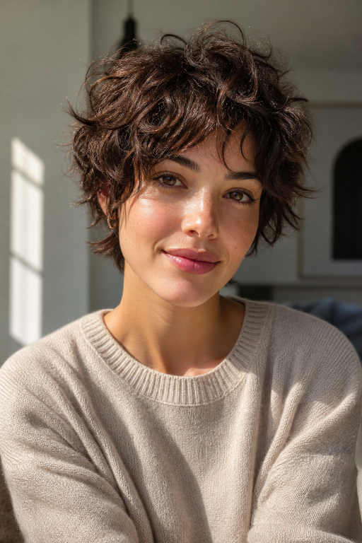 Short shaggy pixie haircuts with textured layers, volume, and modern styling for different face shapes and hair types