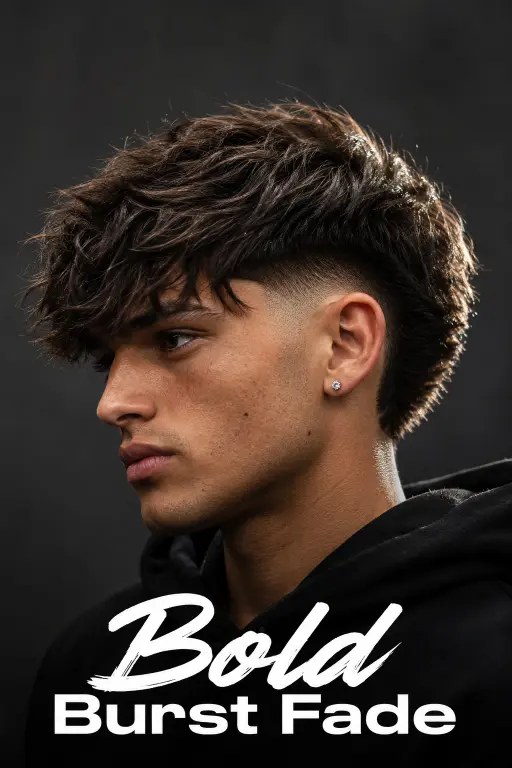 Messy fringe haircut for men with textured volume, modern fade, and natural movement — stylish 2026 men’s hairstyle idea for straight, wavy, and curly hair types.