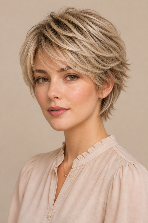 Short shaggy pixie haircuts with textured layers, volume, and modern styling for different face shapes and hair types