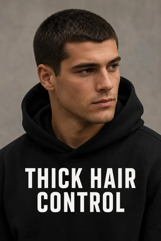 Modern long buzz cut hairstyles for men featuring fades, textured buzz cuts, beard combinations, and bold masculine looks
