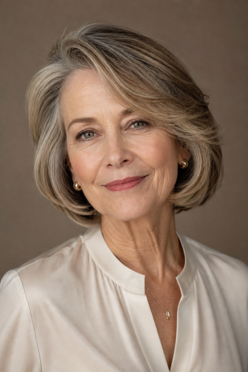 Short layered pixie haircut for women over 60 with thin fine hair adding volume and lift