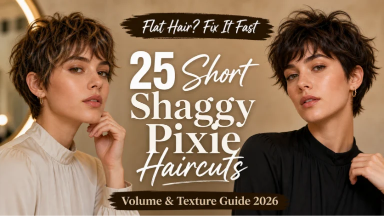 Short shaggy pixie haircuts with textured layers, volume, and modern styling for different face shapes and hair types