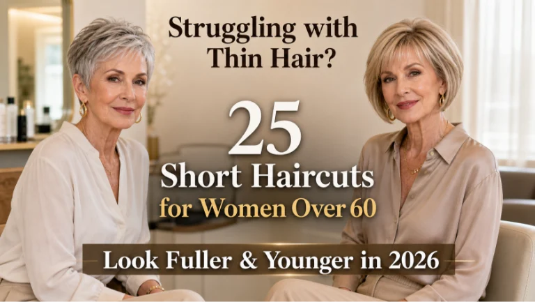 Short layered pixie haircut for women over 60 with thin fine hair adding volume and lift