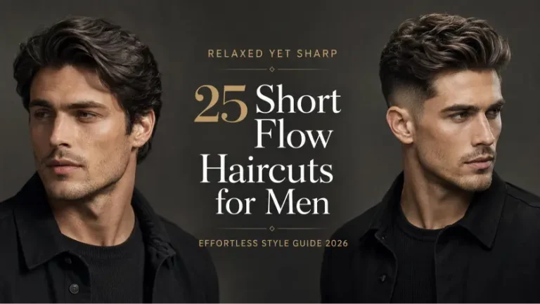 Short flow haircut styles for men featuring textured layers, taper fades, wavy flow, hockey flow, and modern short hairstyles with effortless movement and masculine styling for different face shapes and hair types